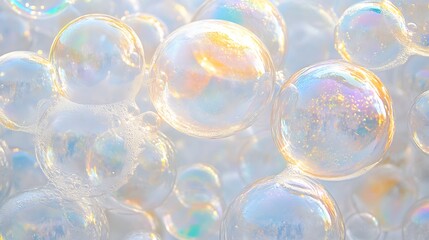 Soap bubbles background, close up view