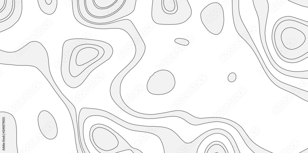 Poster abstract world map with black and white ariel view contour wave line style world map top view. topog