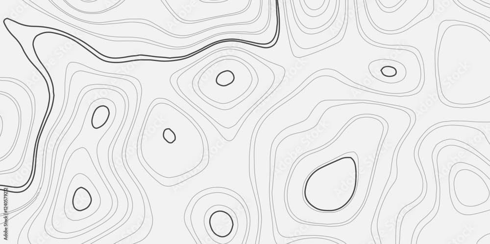 Poster abstract world map with black and white ariel view contour wave line style world map top view. topog