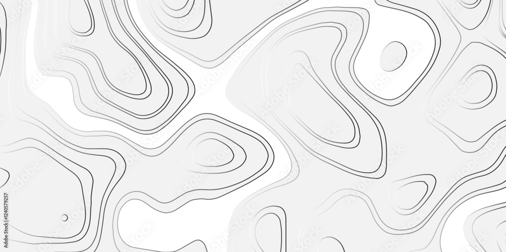 Poster abstract world map with black and white ariel view contour wave line style world map top view. topog