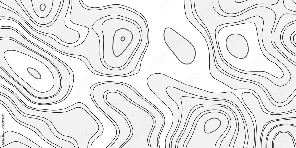Poster abstract world map with black and white ariel view contour wave line style world map top view. topog