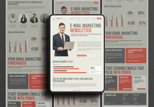 Email Marketing Landing Page Template Design Layout