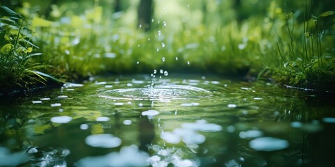 Fototapeta premium Contaminant detection in freshwater sources using advanced sensors, identifying pollutants through heavy metal testing and pollution source tracking