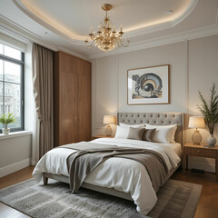 Fototapeta premium Interior of a bedroom.