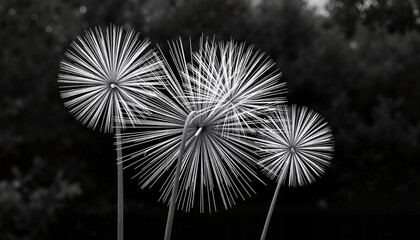 Elegant black and white floral display, nature's beauty