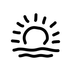 weather icon. Sunset Doodle style icon