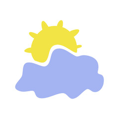 sun and cloud illustration. Cloudy illustration