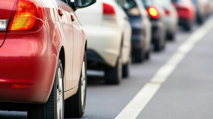 Traffic congestion on urban road during rush hour commute