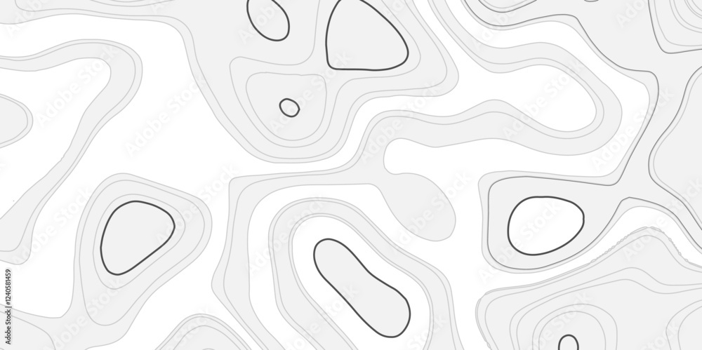 Poster abstract world map with black and white ariel view contour wave line style world map top view. topog