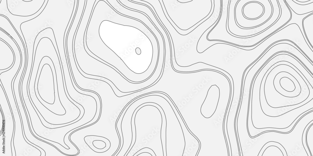 Poster abstract world map with black and white ariel view contour wave line style world map top view. topog