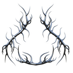 3D rendered gothic fantasy frame with thorns isolated on transparent background