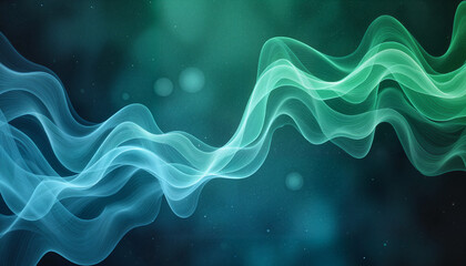 Dynamic abstract waves in blue-green tones, visual harmony