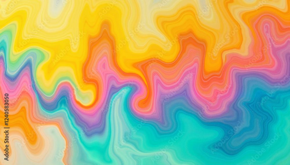 Poster vibrant abstract waves of color in fluid patterns, artistic expression