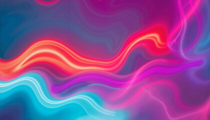 Vibrant neon waves in abstract patterns, modern artistic expression