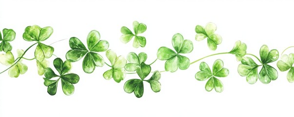St. Patrick's Day celebration background with green shamrock leaves