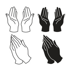 Hands in Prayer Vector Illustration