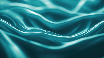Obraz premium Teal Fabric Abstract Texture Background Soft Waves And Folds