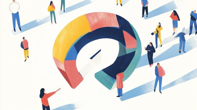 3d Magnet attracting people icon symbol. Digital social marketing, Customer attraction people with magnet, attracting followers, business strategy, subscriber counting. Recruitment concept. 3d render.