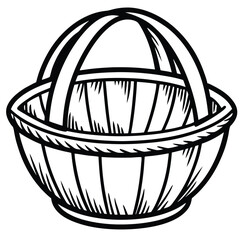 Fresh, attractive, cute decorative basket. Cartoon image stock clipart vector illustration Isolated