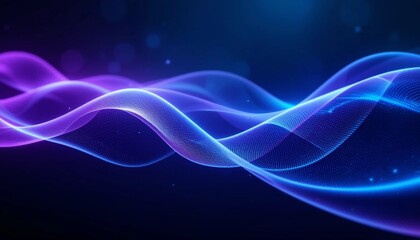 Obraz premium Futuristic Glowing Waveforms Technology Background