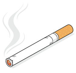 Silhouette of a burning cigarette with smoke rising—used symbolically in anti-smoking awareness, healthcare messaging, and educational content on addiction or public health.