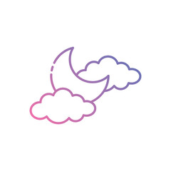 Cloudy Night icon vector stock illustration
