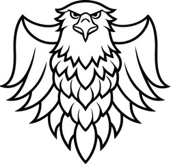 A pencil sketch drawing of an Eagle bird on white background line art icon sign silhouette vector illustration for photo overlays t-shirt print flyer poster design