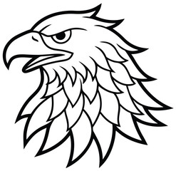 A pencil sketch drawing of an Eagle bird on white background line art icon sign silhouette vector illustration for photo overlays t-shirt print flyer poster design