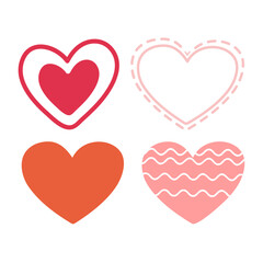 Set of hearts  vector illustration isolated on white background, Herats bundle vector illustration 