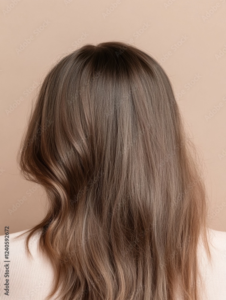 Poster comparison of thin hair and thick hair showing noticeable differences in volume and texture. generat