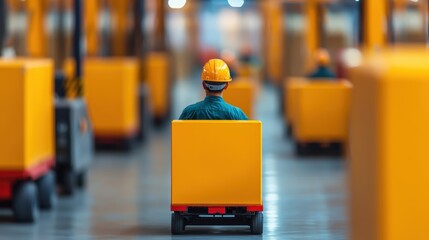 Fototapeta premium Organized Warehouse with Workers Directing Cargo Shipments at a Crowded Shipping Dock with Forklifts and Containers for Efficient Logistics and Distribution