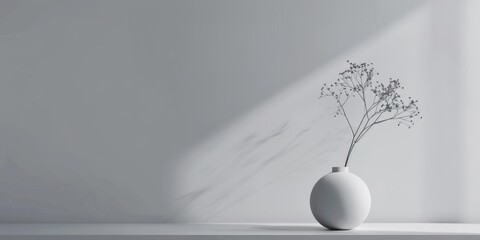 A subtle minimalist setting against a light gray background, Minimalistic forms and textures, Modern minimalist style
