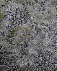 Soil background, clay texture. Rural industry Spring field. Close-up from above. Dry ground, hard surface