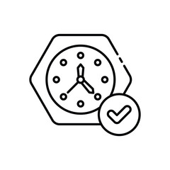 Verified Time icon vector stock illustration