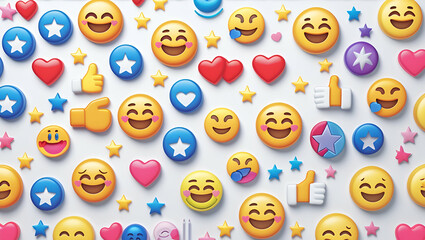 Funny Cartoon Emoji & Emoticons Set – Facial Expressions & Reactions for Social Media | Happy, Sad, Angry, Laughing, Crying Icons