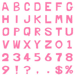 ピンクのドット柄のアルファベット大文字