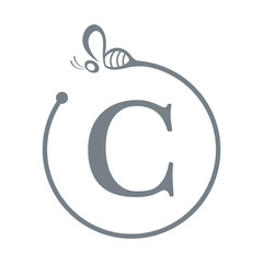 Obraz premium Bee Logo combine with letter C vector template