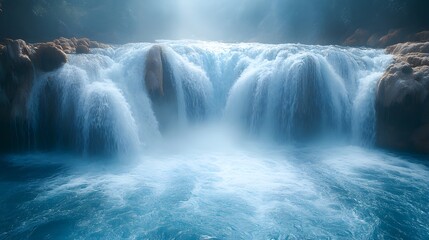 Fototapeta premium Artistic Long Exposure Capture of Keila Waterfall with Abstract Textures and Environmental Conservation Themes