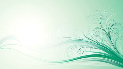 Green floral design, soft background, website banner
