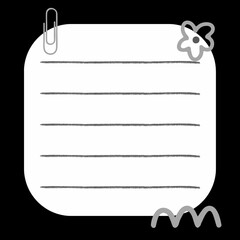 Sheet of paper on a black background