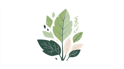 Isolated natural leaf Logo. Eco-Friendly label. Good for natural products, eco goods, wellness and environmental campaigns