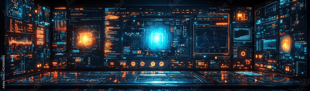 Poster a big set of futuristic hud elements. virtual graphical user interface