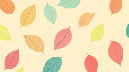 Obraz premium Colorful Autumn Leaves Pattern Background Design