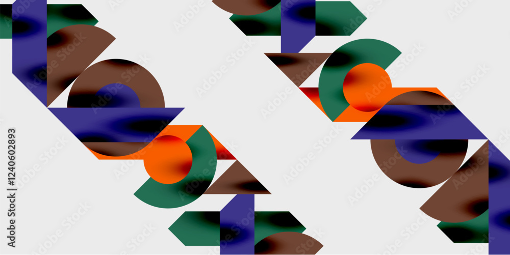 Poster Vibrant abstract background circles with smooth gradients, creating a dynamic and modern design. Ideal for creative, tech, or contemporary-themed projects