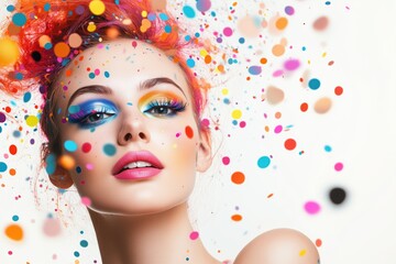 woman colorful hair makeup main