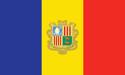 Obraz premium Andorra National Flag Vector Design with Actual Measurement
