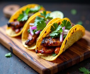 Delicious Grilled Chicken Tacos with Fresh Ingredients and Lime