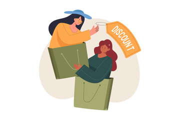 Shopping Frenzy Discount and Offers Illustration