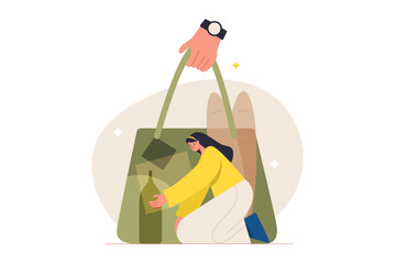 Trapped in Shopping Bag Metaphor for Consumer Culture