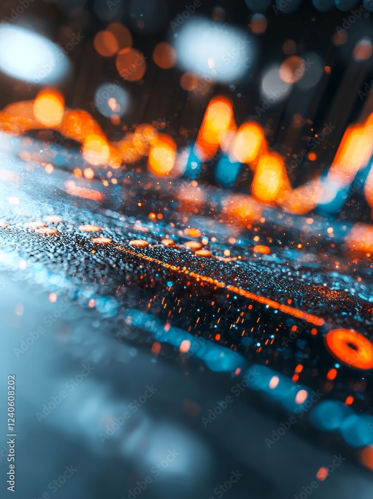 Poster through ai, process data and visualize complex information on a virtual screen. big data technology 